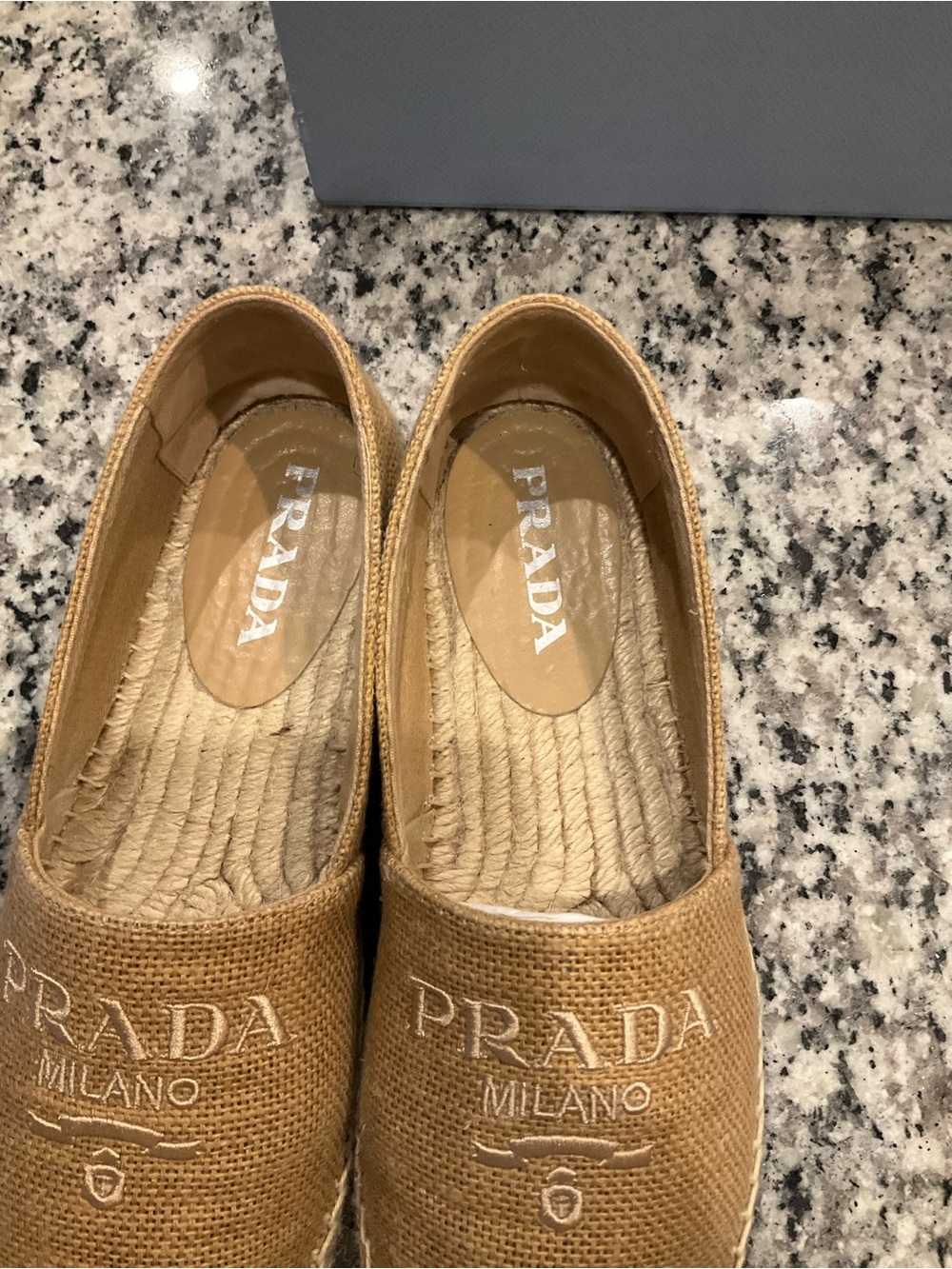 Prada Calzature Donna Cord Tan Espadrille Slip-Ons - Picture 3 of 11